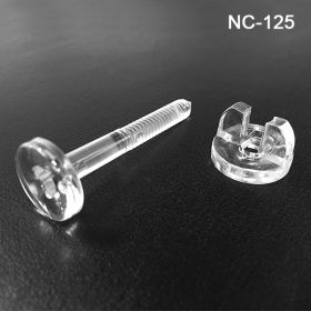 Easy to use, NO Tools Needed. Screw Length: 1.25". Clear Styrene, POP display fastener, Viking Clip, NC-125