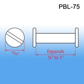 Post & Binder Lock Screws, expands ¾" to 1"