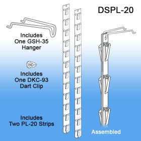 Double sided plastic clip strip, DSPL-20, product merchandising