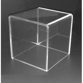 Clear, display cube, product merchandising, 12" square, DCM-12