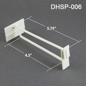 Plastic 6" display hook with scan plate, for corrugated displays, DHSP-006