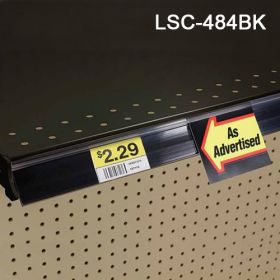 Black gondola price channel label holder, LSC-484BK