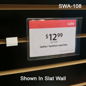 Slatwall Sign and Display Adapter with tape, SWA-108