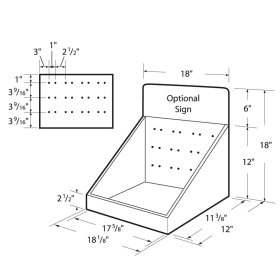 18.125" Wide Pegable Counter Display, PCT-1812