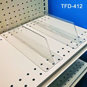 Shelf Divider, 3" H x 12" L x 3" W, Thermo-Formed, Adhesive Mounting, TFD-412