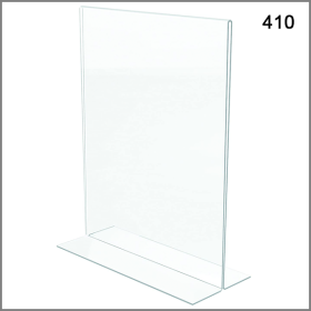 8.5" x 11" T-Style Bottom Loading Clear Acrylic Sign Holder, 410