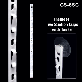 Clip Strip® Merchandising Strip, with Suction Cups, 6 hooks, CS-6SC