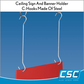 Double C Hook | Ceiling and Window Sign Hanging, 6 inches, DBC-6