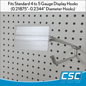 data label holder for 7 gauge metal display hooks with bent end, DTL-95