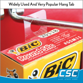 Clip Strip® Hang tab with Role Hole for Hanging on Peg Hooks, ET-64