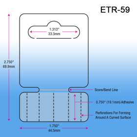 Bottle / Cylinder Hang Tab, for Peg Hooks or Clip Strips®, ETR-59