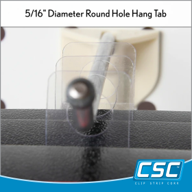 ETS-31, Round Hole Hang Tab, by Clip Strip Corp.