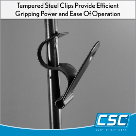 Tempered steel clips provide efficient gripping power and ease of operation, MS-32BK, by Clip Strip Corp.