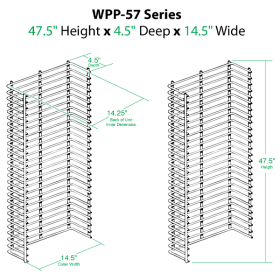 Wire Power Panel Wing, Dimensions, WPP-57BK
