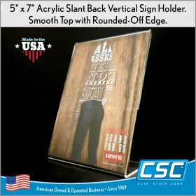 Acrylic Slant Back Vertical Sign Holder,170, in stock and ready to ship