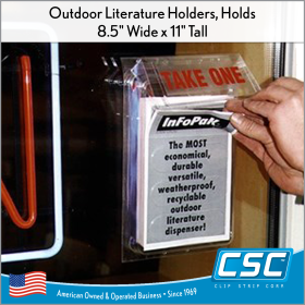 Outdoor Literature Holders, Holds 8.5" Wide x 11" Tall, 3MB-9, by Clip Strip Corp.
