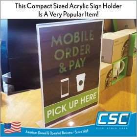8.5" x 11" T-Style Bottom Loading Acrylic Sign Holder, 410, for your 8.5  11 sign