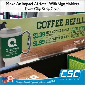 Make an impact with at retail with a  3" PVC card and sign holder, 773-3