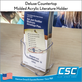 Single Pocket Tri-fold Literature Holder, C-104, in stock and ready to ship!