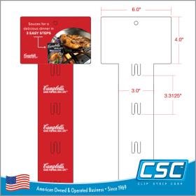 Custom Printed Merchandising Strip, 12 Stations, Easy to Load, CPCS-3-64, nor tool or die charge