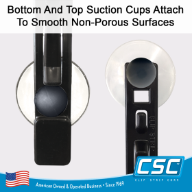 Clip Strip® Merchandising Strip, with Suction Cups, 6 hooks, CS-6SCBK