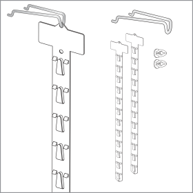 Double Sided Posi-Lok™ Clip Strip® Merchandiser with Hanger, 24 Hooks, 24.5", with Header, DSPL-24