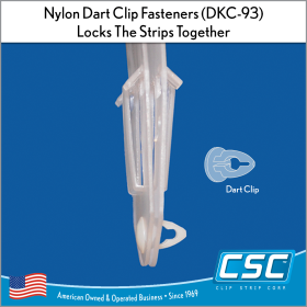 Two 12 Station Strips, held together with one Nylon Dart Clip Fastener (DKC-93), DSPL-24. In stock and ready to ship