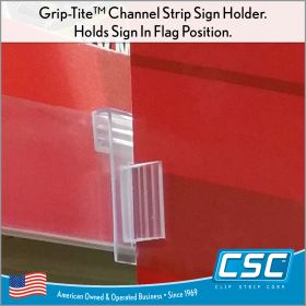 Clip Strips® Grip-Tite™ Channel Strip Sign Holder, Flag Position, EG-13
