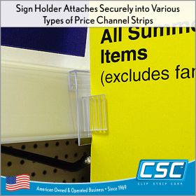 sign holder for shelf channels, EG-13, sold in increments of only 100