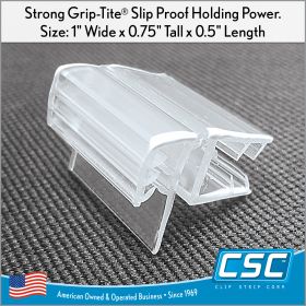 EG-30, Grip-Tite™ Hinged Flush Sign Holder for Thin Shelves. Inexpensive Sign Holder. By Clip Strip Corp.