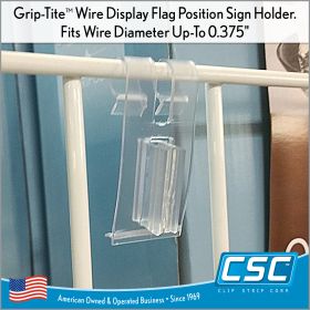 wire display plastic sign holder, flag position mount, EG-32, in stock and ready to ship