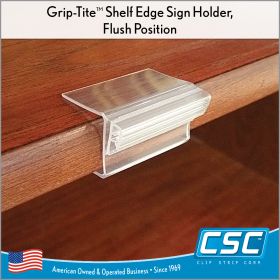 Grip-Tite™ Shelf Edge Sign Holder, Flush Position, EG-56, in stock and ready to ship