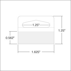 The perfect hang tab with delta style hole. 1.5" wide