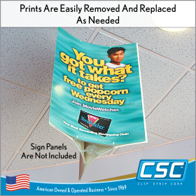 spinner ceiling sign holder mobile, MTWS-265, in stock and ready to ship by Clip Strip Corp.