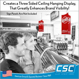 Clip Strip Corp.'s  
Mobile Tri-Way Ceiling Sign Hanging Kit, MTWS-265