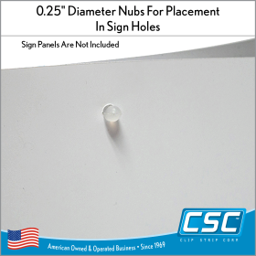 0.25" diameter nubs for placement for holes in signs are 12.5" apart on center, Mobile Tri-Way Sign