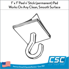 Presto J Style Hook, Peel and Stick, Hanging Accessories, PH-114, by Clip Strip Corp.