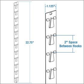 The Posi-Lok™ Clip Strip® Merchandiser, 12 Hooks, 22.75" L, PL-20