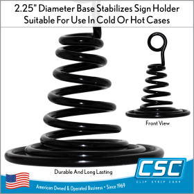 Spiral Wire Cone Sign Holder, Black, 3.0" Tall, SCCH-50