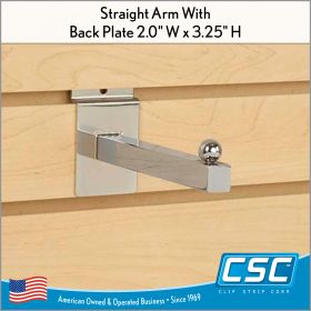 Chrome 6" Long Slatwall Faceout with Rectangular Tubing, PH-114, by Clip Strip Corp.