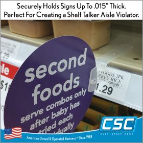 Self-Piercing Shelf Perforation Flag Sign Holder, SPL-200, by Clip Strip®
