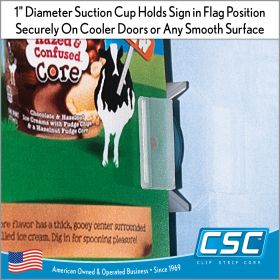 For Glass Suction Cup Flag Sign Holder | Plastic Sign & Label Holders, SPSC-607, by Clip Strip Corp.