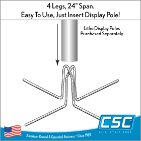 Wire Feet - Litho Retail Display Poles, WF-3, by Clip Strip Corp.