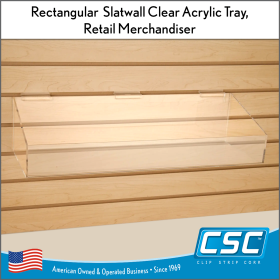 slatwall acrylic dump tray, clip strip, ASDT-2483