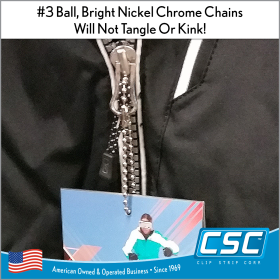 metal chain connector, #3 ball, 6" long, BC-3CS