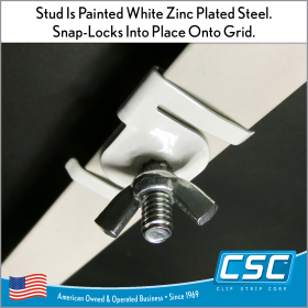 Secure Metal Twist Ceiling Hanger with Stud and Wing Nut Fastener, CHMS-7022