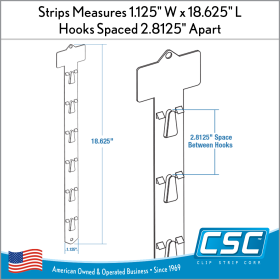 Double sided plastic Clip Strips, Includes Hanger, DSPL-6