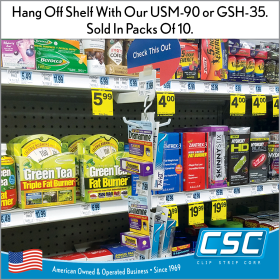 The Econo Double Sided Peg Hook Display Strips, EPHDS-10, by Clip Strip Corp.