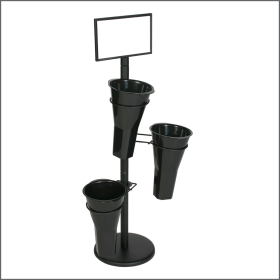 Floral Display Stand  – Includes 3 Plastic Vases & Sign Holder, FDC-165016