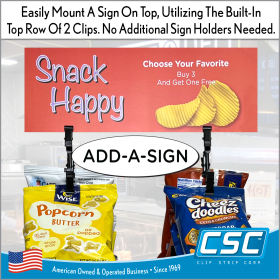 Free Standing Metal Snack Rack, with Sign Holder, 28 Hooks, FSS-2